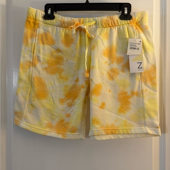Zella Pants - Zella Yellow Tie-Dye Lounge Shorts NWT sz M